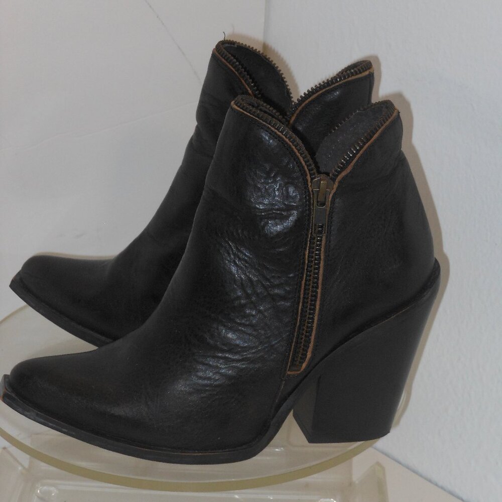 JEFFREY CAMPBELL BROWN POINTED TOE LEATHER ANKLE BOOTS SIZE (37) OR US SIZE 6.5 - Picture 6 of 9